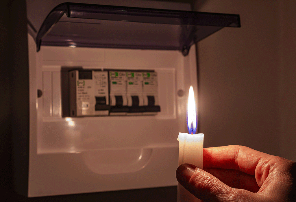 lady holding candle in front of circuit box smoke detecor wilmington nc 